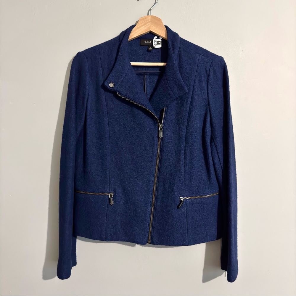 LIKE NEW, Talbots Zip Up Wool Jacket / Blazer in Blue